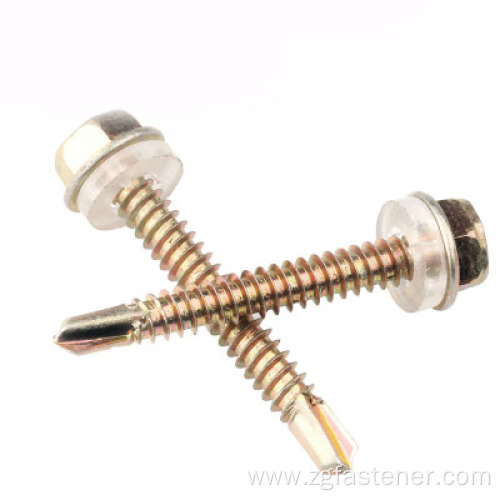 Color-Zinc Hexagon flange drill tail bolt